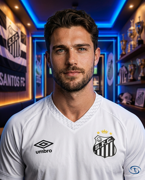 Santos Jersey Home 2025/26 - Umbro Men's - White - Badge Close-Up | Sant Sport