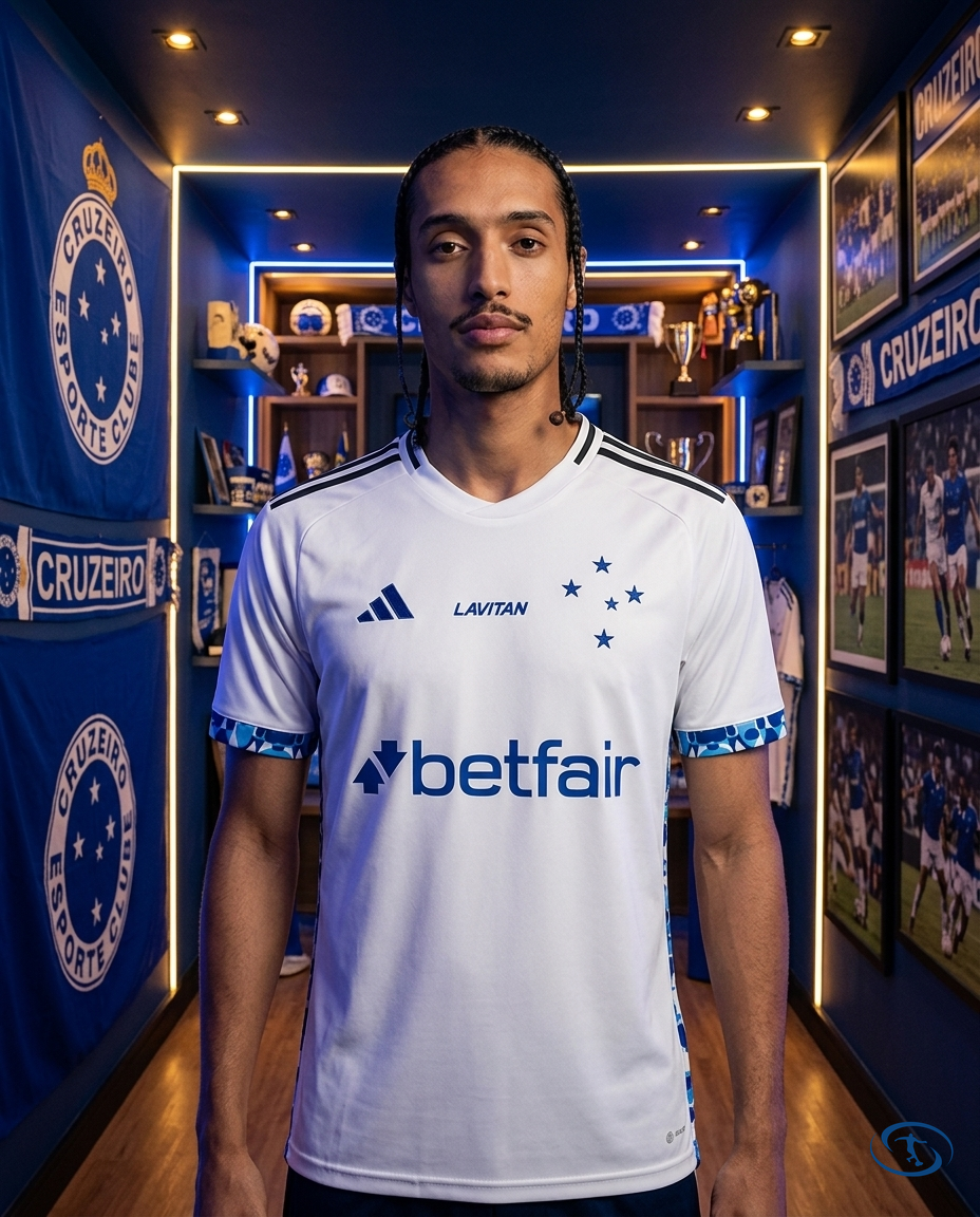 Camisa Cruzeiro Away C/ Patrocínios 2024/25 Torcedor Adidas Masculino - Branco - Front View | Sant Sport