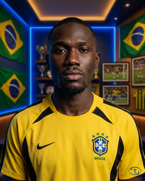 Camisa Seleção Brasileira Retrô 2002 Torcedor Nike Masculina - Amarelo - Badge Close-Up | Sant Sport