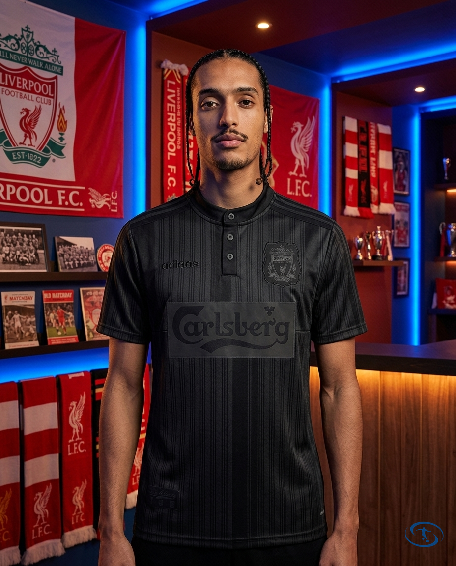 Camisa Liverpool Retrô 1995 Edição Especial Adidas Masculino - All Black - Front View | Sant Sport