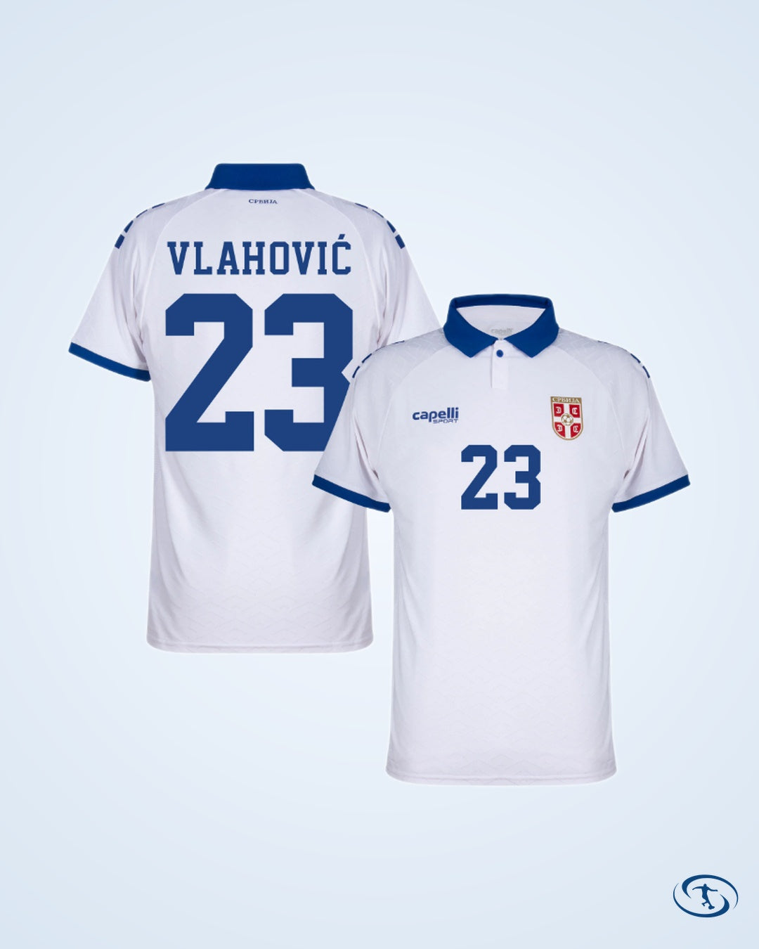 Capelli Sport Serbia Authentic Away Player Number Shirt 2025-2026 (Fan Style Printing) - Men's