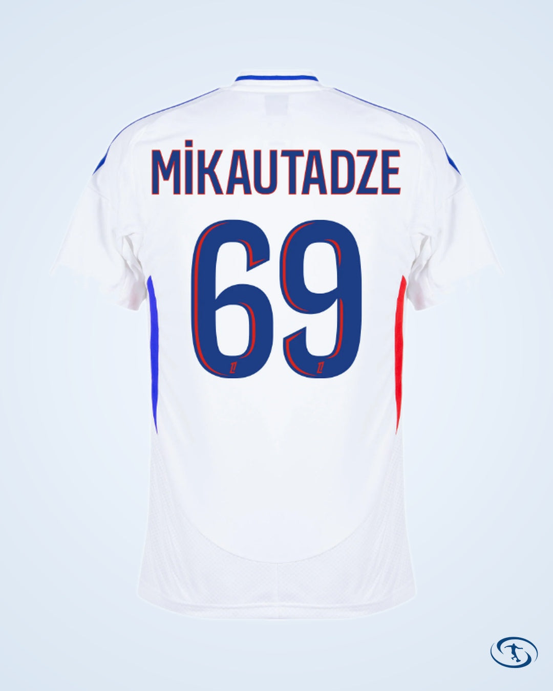Olympique Lyon Home Mikatadze 69 Shirt 2024-2025 (Official Printing) - Men's