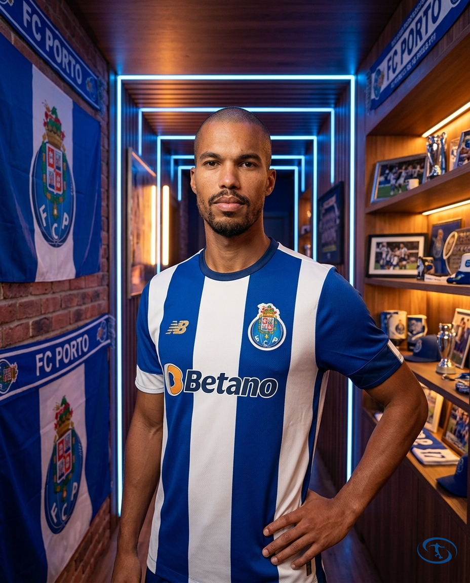 Camisa FC Porto Home 2025/26 - Torcedor New Balance Masculino - Azul e Branco - Front View | Sant Sport
