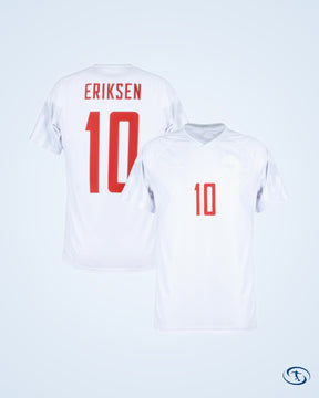 Denmark Away Eriksen 10 Shirt 2022-2023 (Official Printing) - Men's