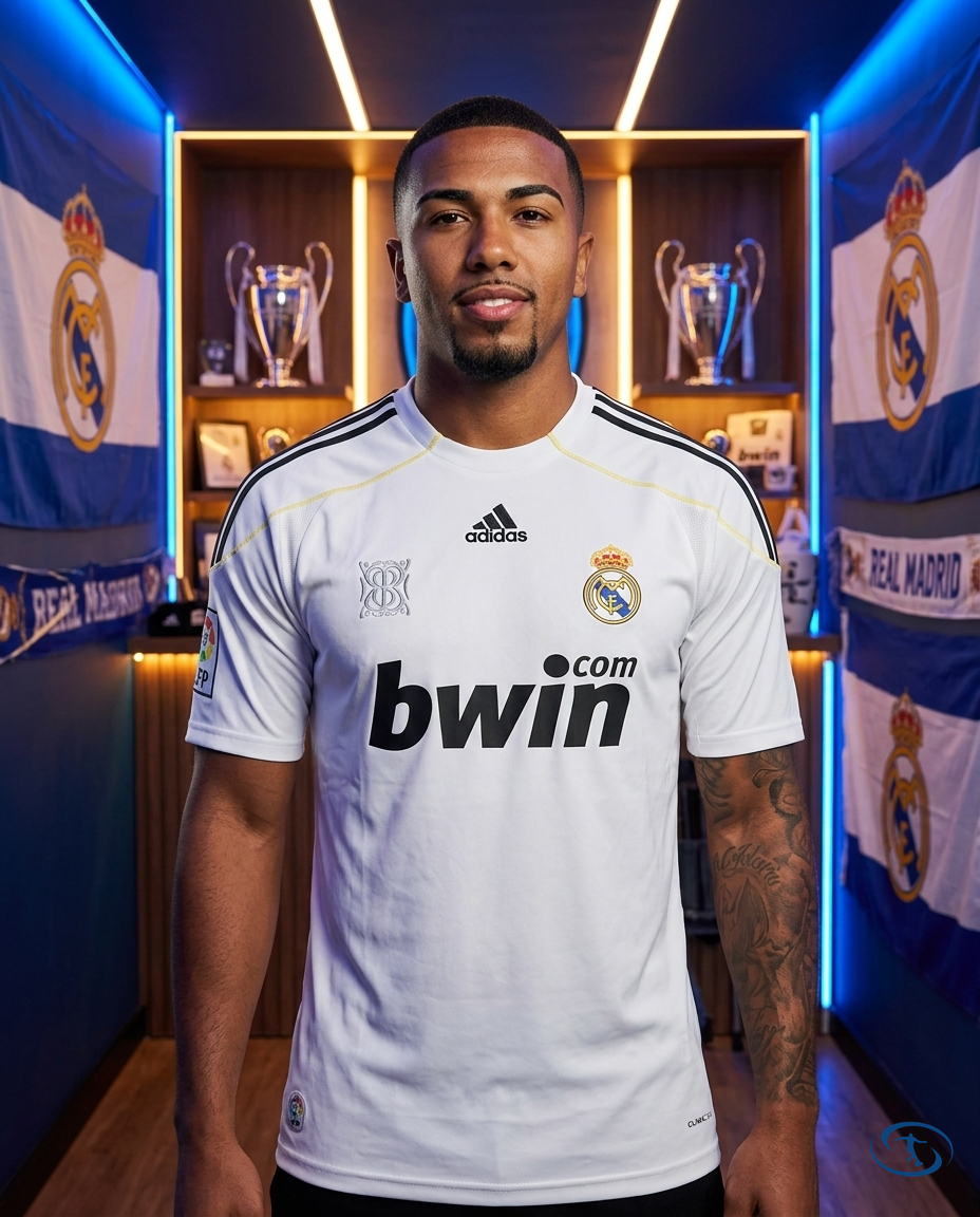 Camisa Real Madrid Home Retrô 2009/10 Torcedor Adidas Masculina - Branco - Front View | Sant Sport
