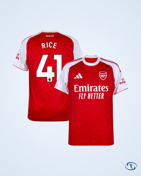Arsenal Home Rice 41 Shirt 2025-2026 (Premier League)