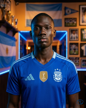 Camisa Seleção Argentina Copa América Away 24/25 - Torcedor Adidas Masculino - Azul - Badge Close-Up | Sant Sport