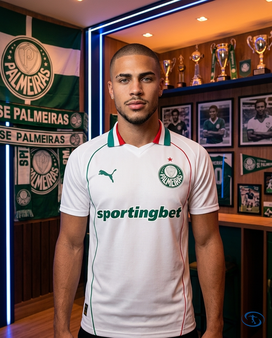 Camisa Palmeiras Away 2026/27 - Puma Jogador Masculino - Branco - Front View | Sant Sport