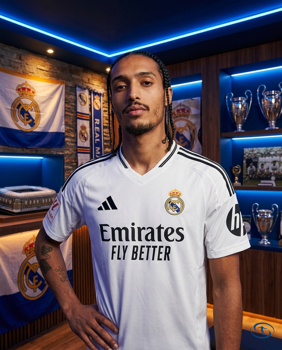 Camisa Real Madrid I 24/25 - Jogador Adidas Masculina - Branco + Patch La Liga e HP - Front View | Sant Sport