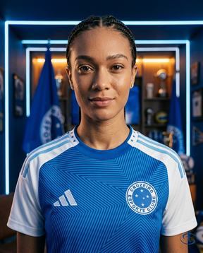 Cruzeiro Jersey 2025/26 - Adidas Women's - Blue - Badge Close-Up | Sant Sport
