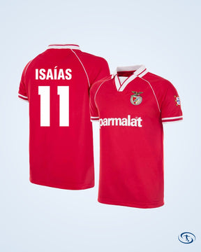 S.L. Benfica Home Isaías 11 Retro Shirt 1994-1995 (Retro Flock Printing) - Men's
