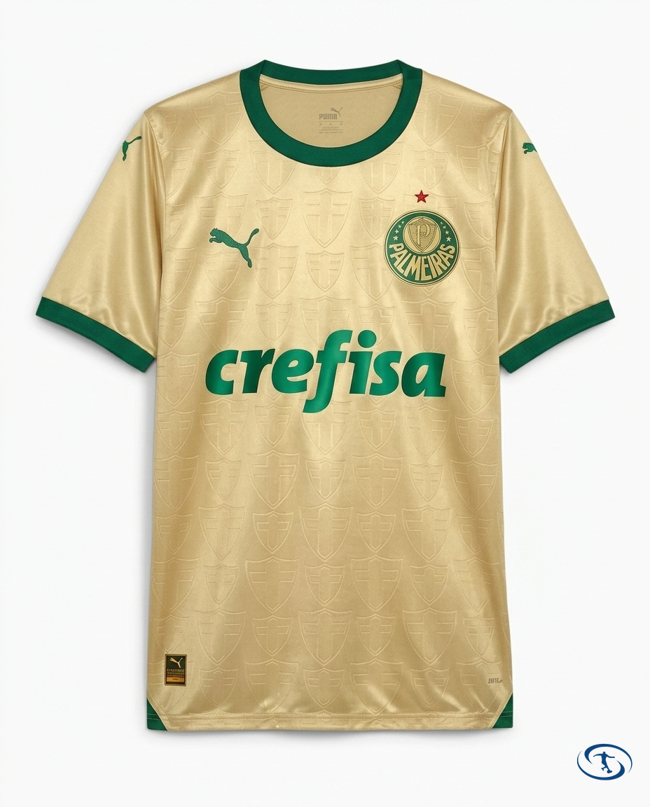 Palmeiras Jersey Third 2024/25 - Puma Men's - Gold e Verde - Packshot | Sant Sport