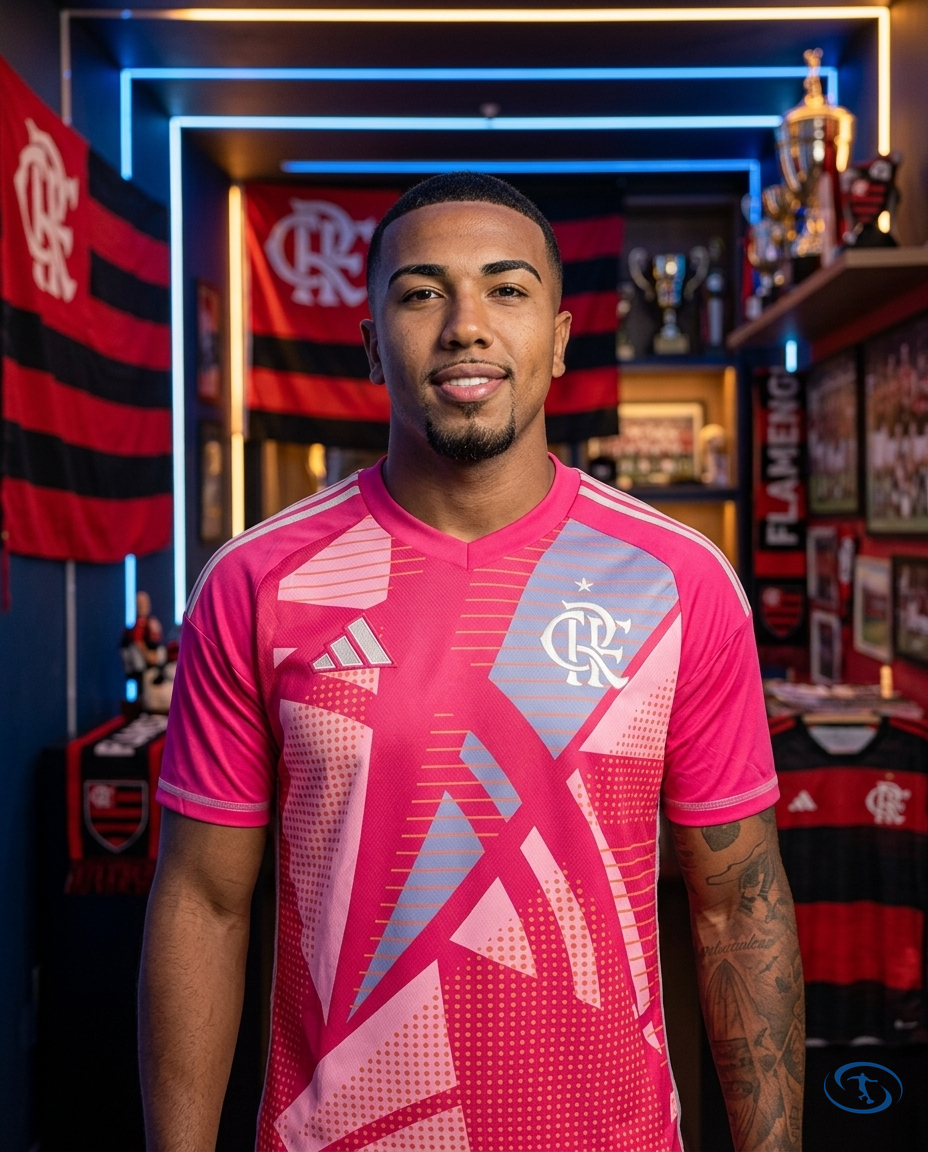 Camisa Flamengo Goleiro II 25/26 - Masculina Adidas - Rosa - Front View | Sant Sport