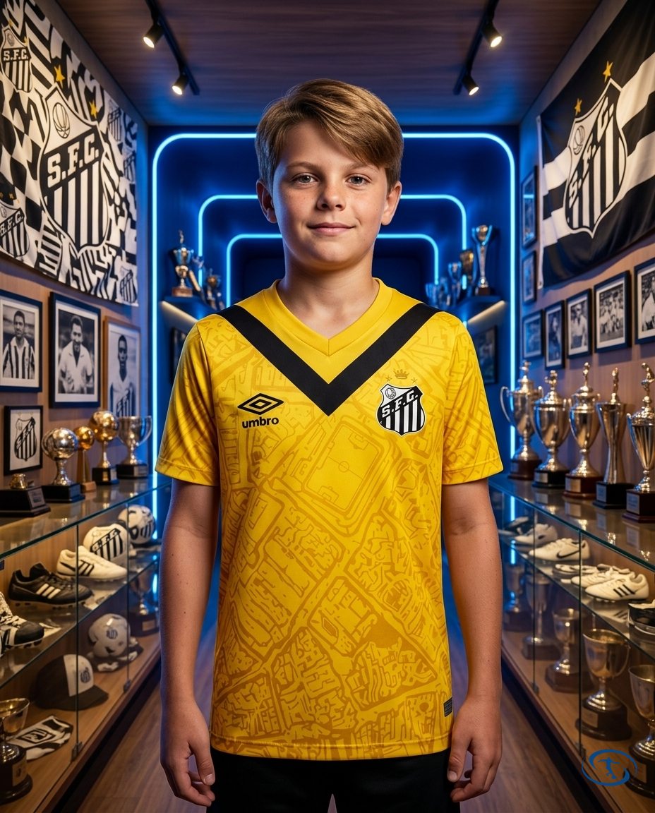 Santos Kids Kit Third 2024/25 - Umbro - Yellow - Front View | Sant Sport