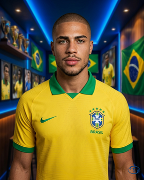 Camisa Seleção Brasileira Retrô 2019 Torcedor Nike Masculina - Amarelo - Badge Close-Up | Sant Sport