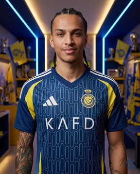 Camisa Al-Nassr Away 24/25 - Torcedor Adidas Masculino - Azul - Badge Close-Up | Sant Sport