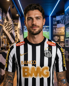 Santos Jersey Retro 2012/13 Nike Men's - Black & White - Badge Close-Up | Sant Sport