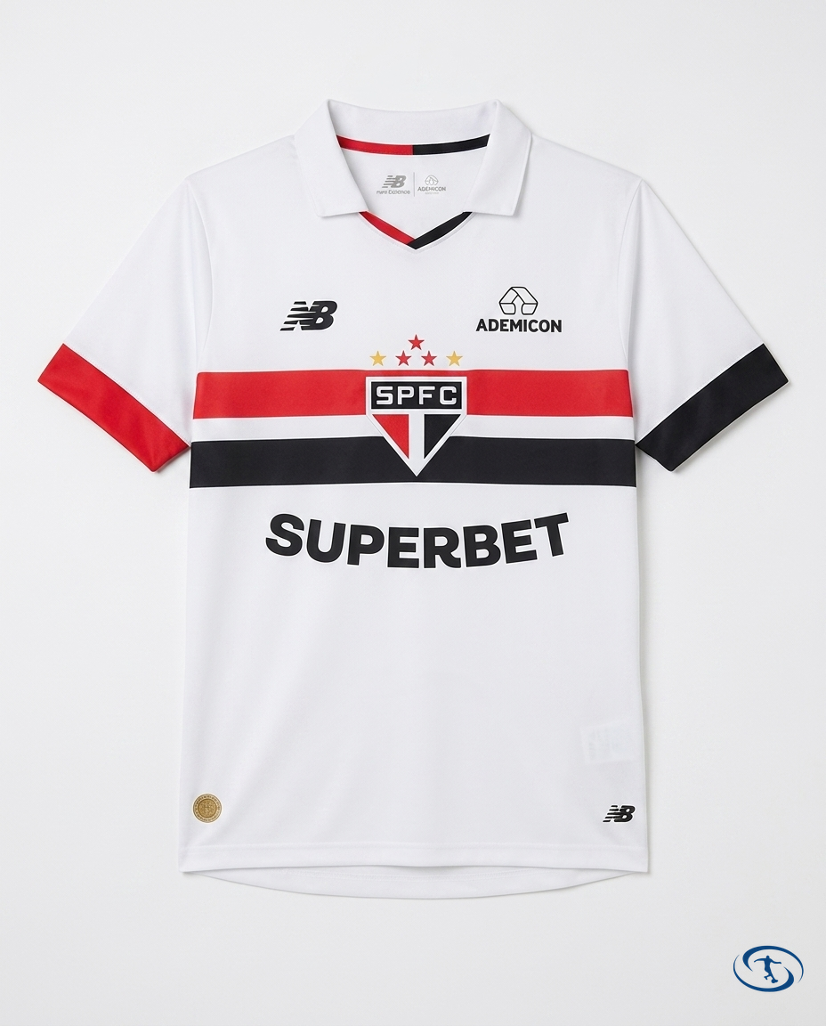 Sao Paulo FC Jersey w/ Sponsors I Home 2024 New Balance Men's - Packshot | Sant Sport