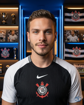 Corinthians Jersey Away 2025/26 Player Version Nike Men's - Black - Badge Close-Up | Sant Sport