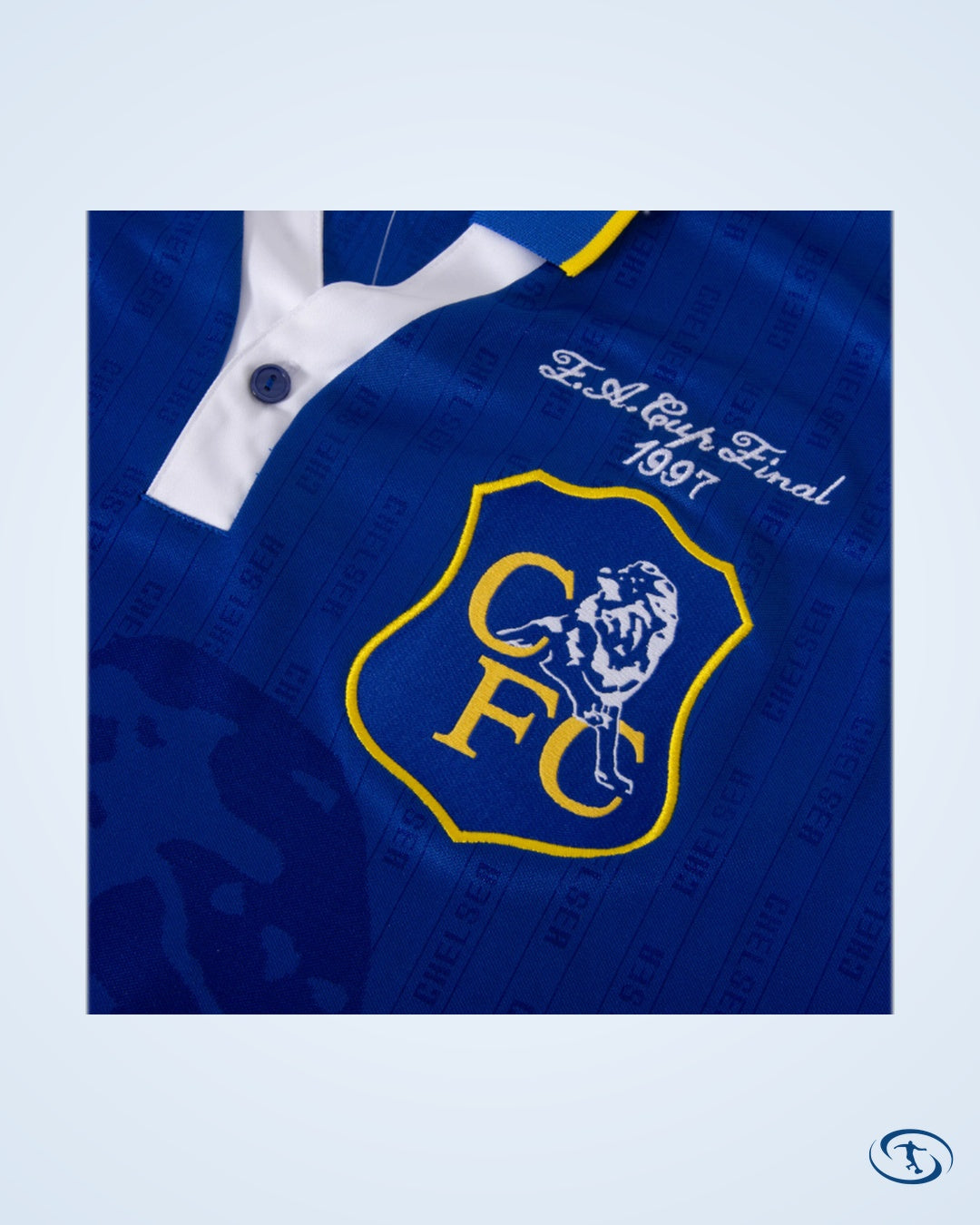Score Draw Chelsea Home Retro Shirt FA Cup Final 1997 (Retro Flock Printing) - Men's