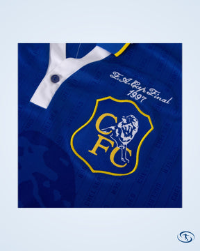 Score Draw Chelsea Home Retro Shirt FA Cup Final 1997 (Retro Flock Printing) - Men's