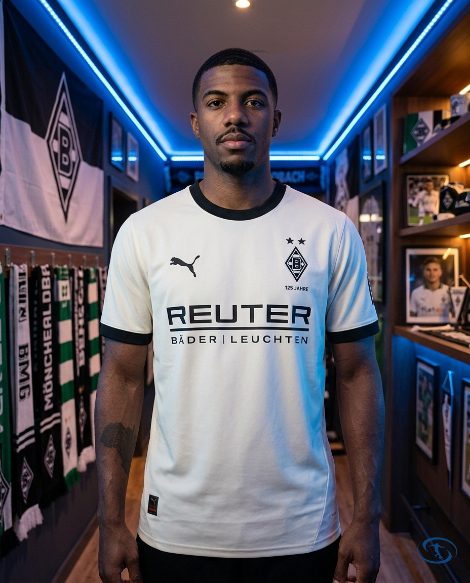 Camisa Borussia Mönchengladbach I 2025/26 Masculina - Branca - Front View | Sant Sport