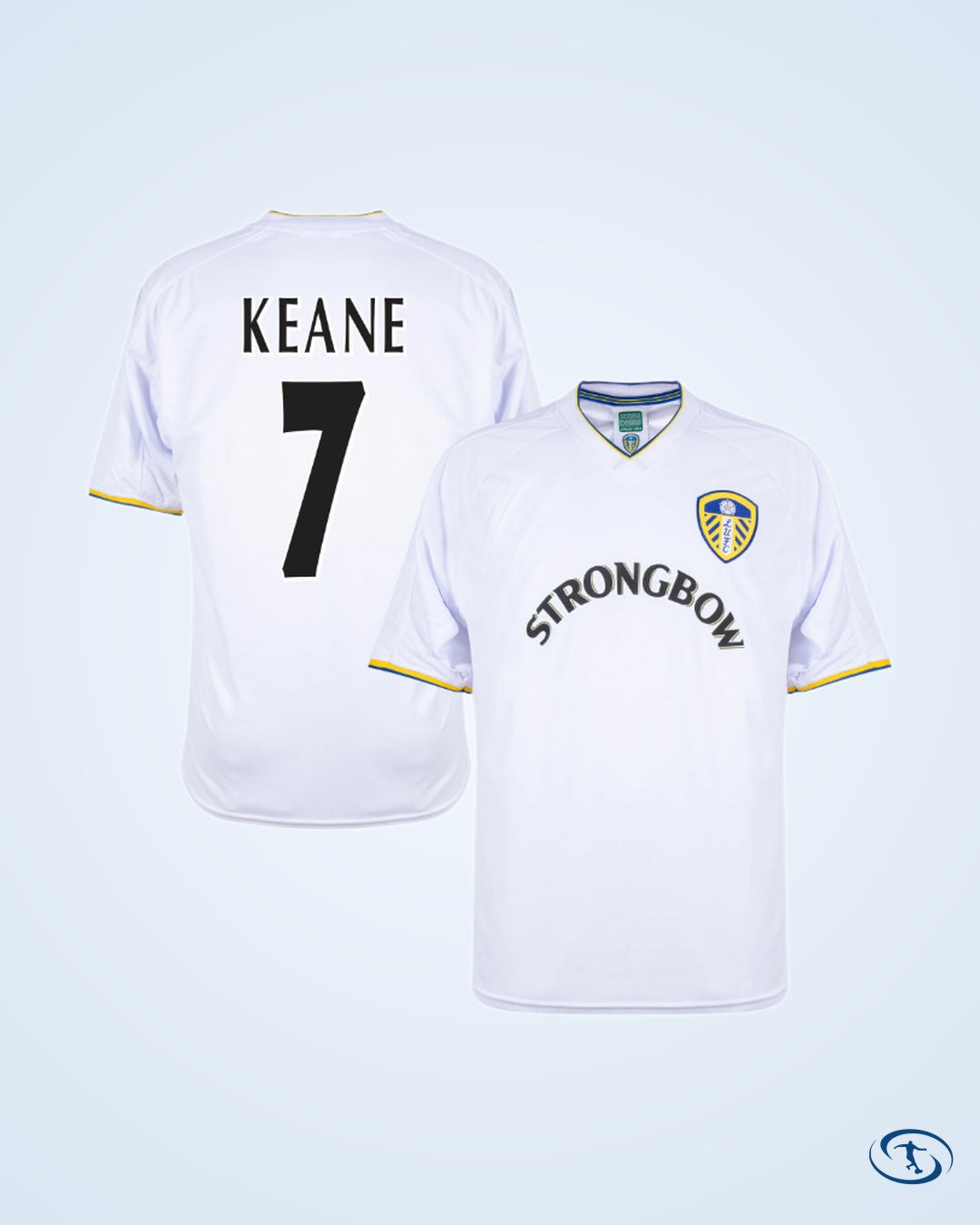 Score Draw Leeds United Retro Home Shirt 2000-2002 Fan Version (Retro Flex Printing)