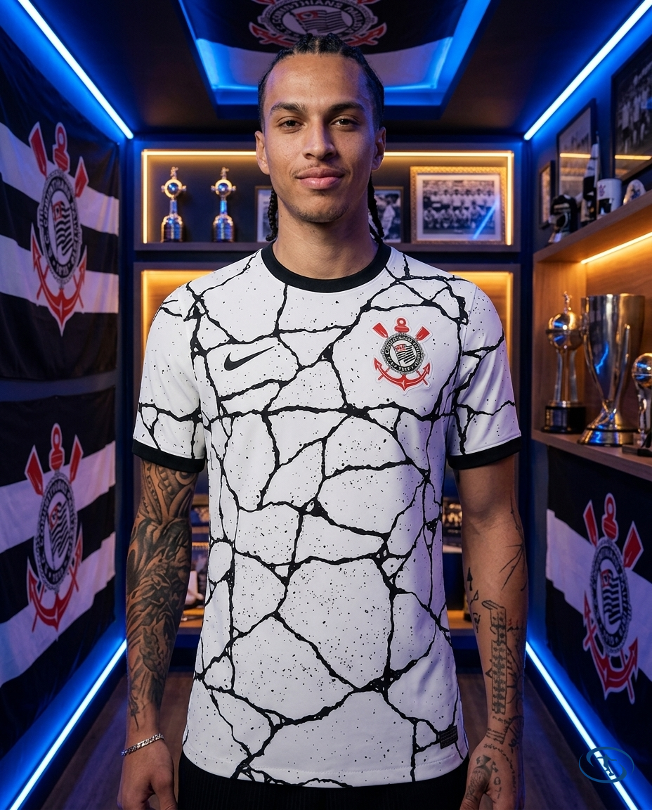 Corinthians Jersey Retro 2021/22 Nike Men's - White+Preto - Front View | Sant Sport