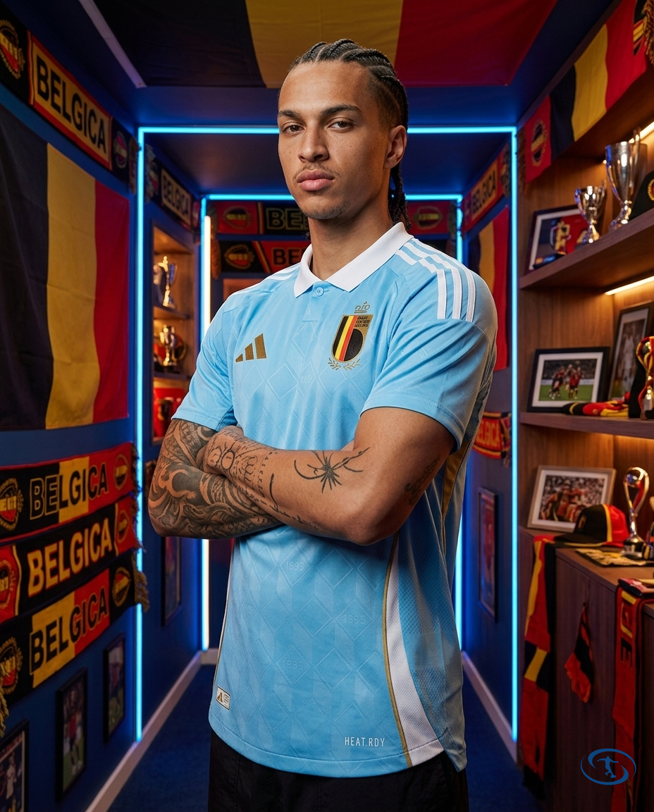 Camisa Bélgica Away Eurocopa 24/25 - Torcedor Adidas Masculino - Azul - Side View | Sant Sport