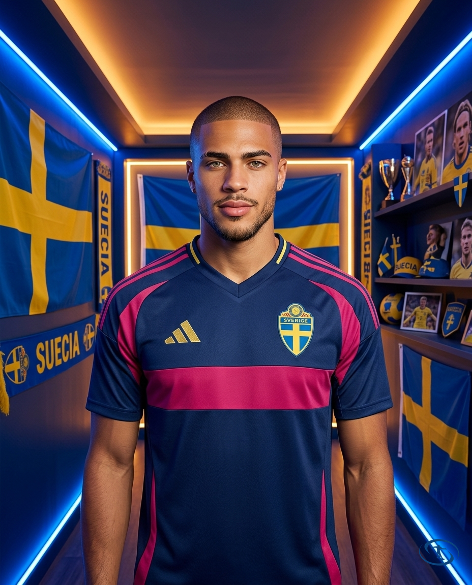 Camisa Suécia Away Eurocopa 24/25 - Torcedor Adidas Masculino - Azul Marinho - Front View | Sant Sport