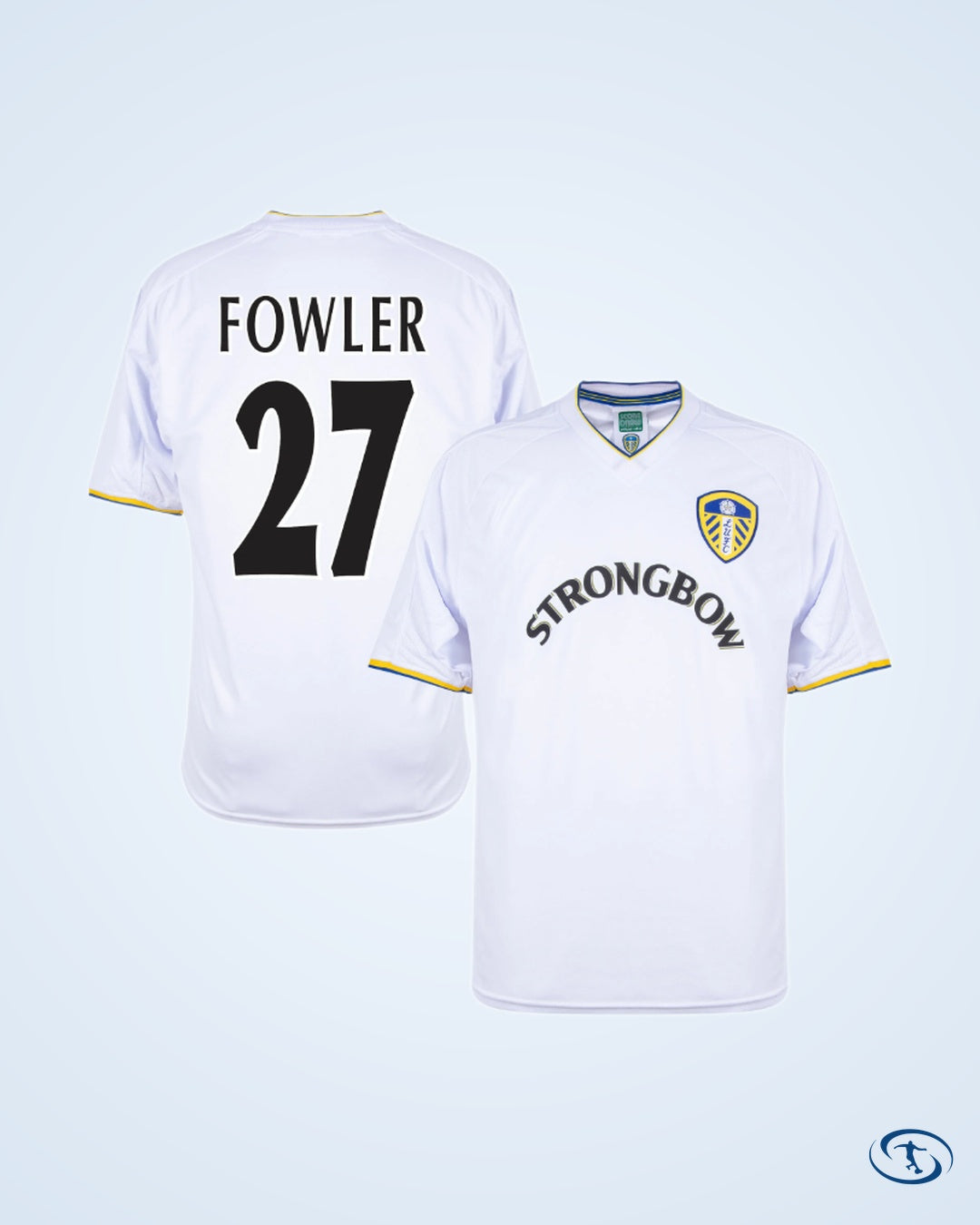 Score Draw Leeds United Retro Home Shirt 2000-2002 Fan Version (Retro Flex Printing)