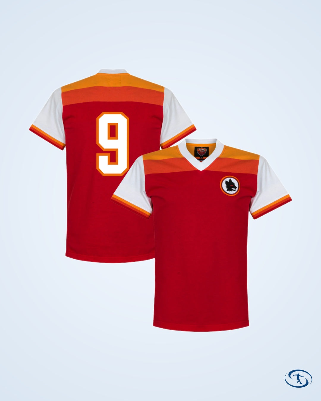 AS Roma No.9 (Pruzzo) Home Retro Shirt 1978 1979 - Men's