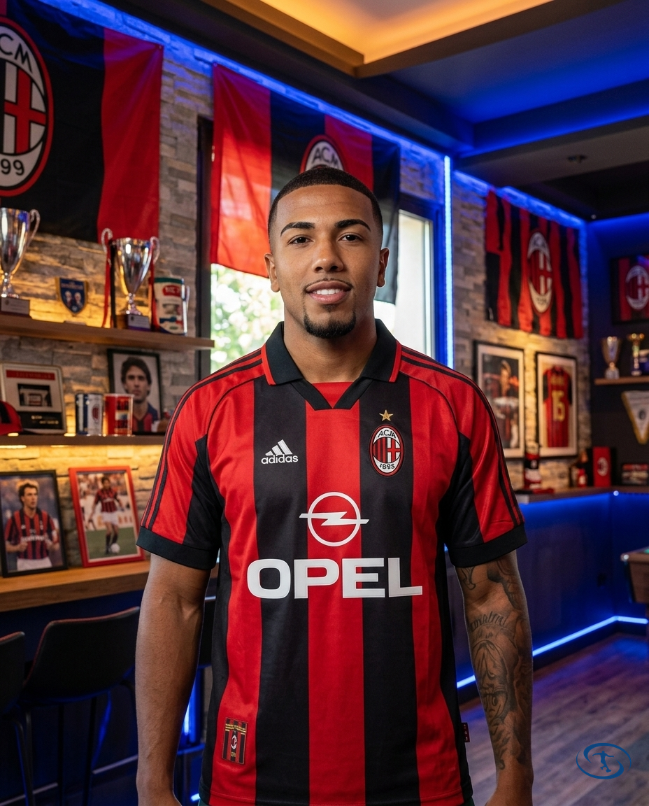 Camisa AC Milan Retrô 98/99 Torcedor Adidas Masculina - Vermelho e Preto - Front View | Sant Sport