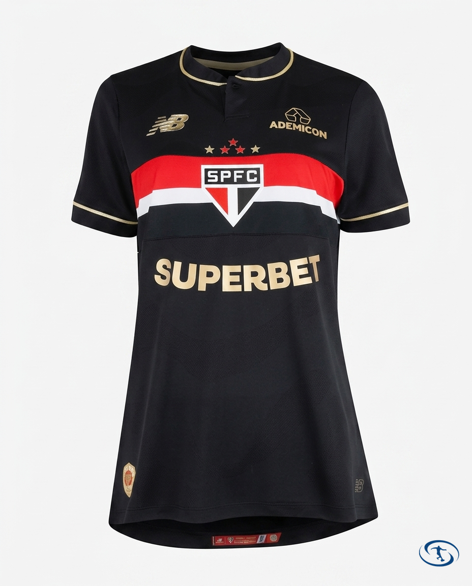 Sao Paulo FC Jersey Third 2025/26 - New Balance Women's - Black - Packshot | Sant Sport
