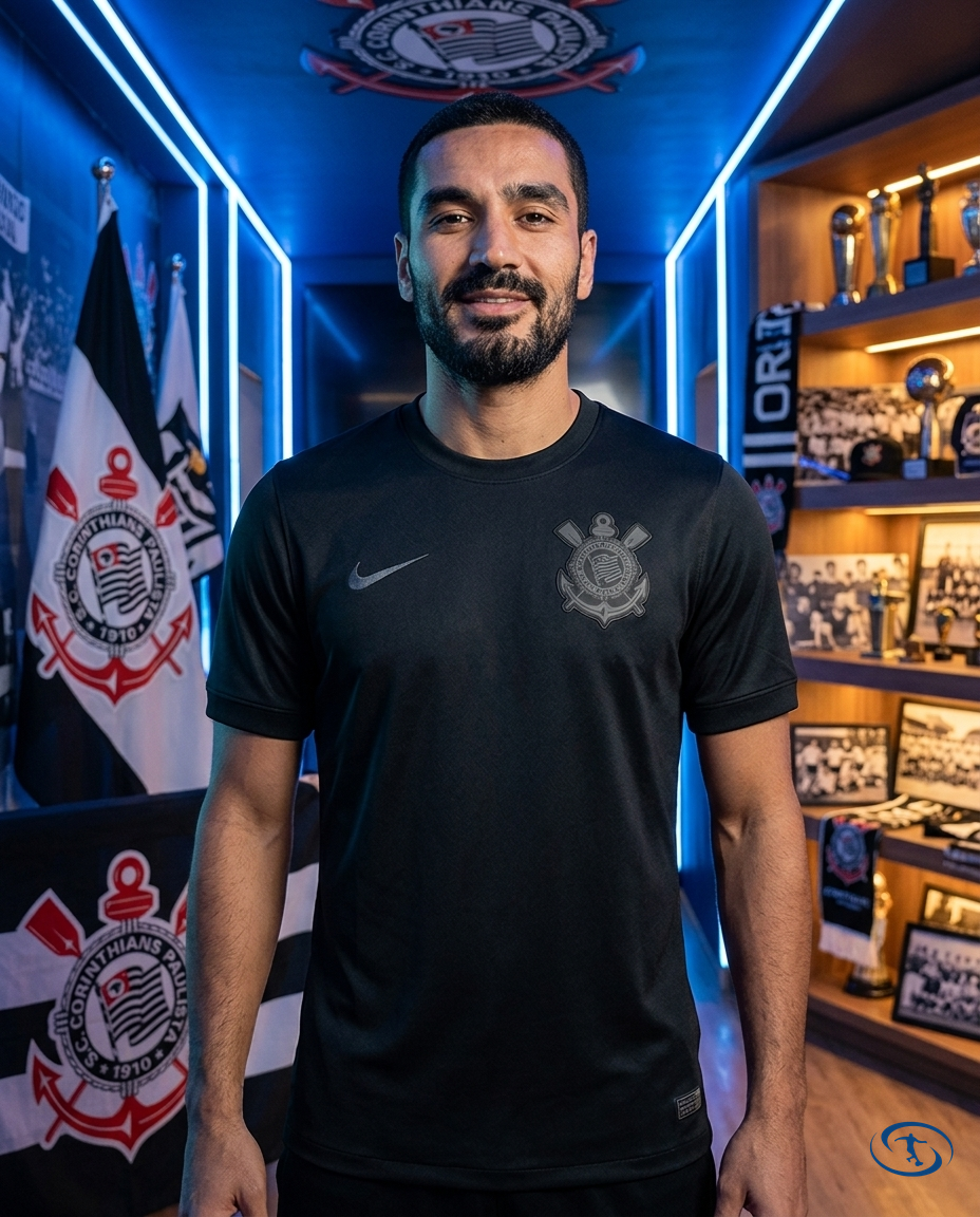 Camisa Timão Away 2024/25 Torcedor Nike Masculino - Preto - Front View | Sant Sport