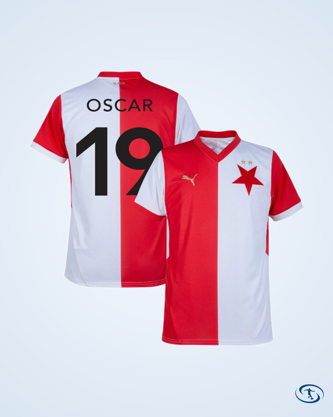 Slavia Prague Home Oscar 19 Jersey 2024-2025 (Fan Style Printing) - Men's