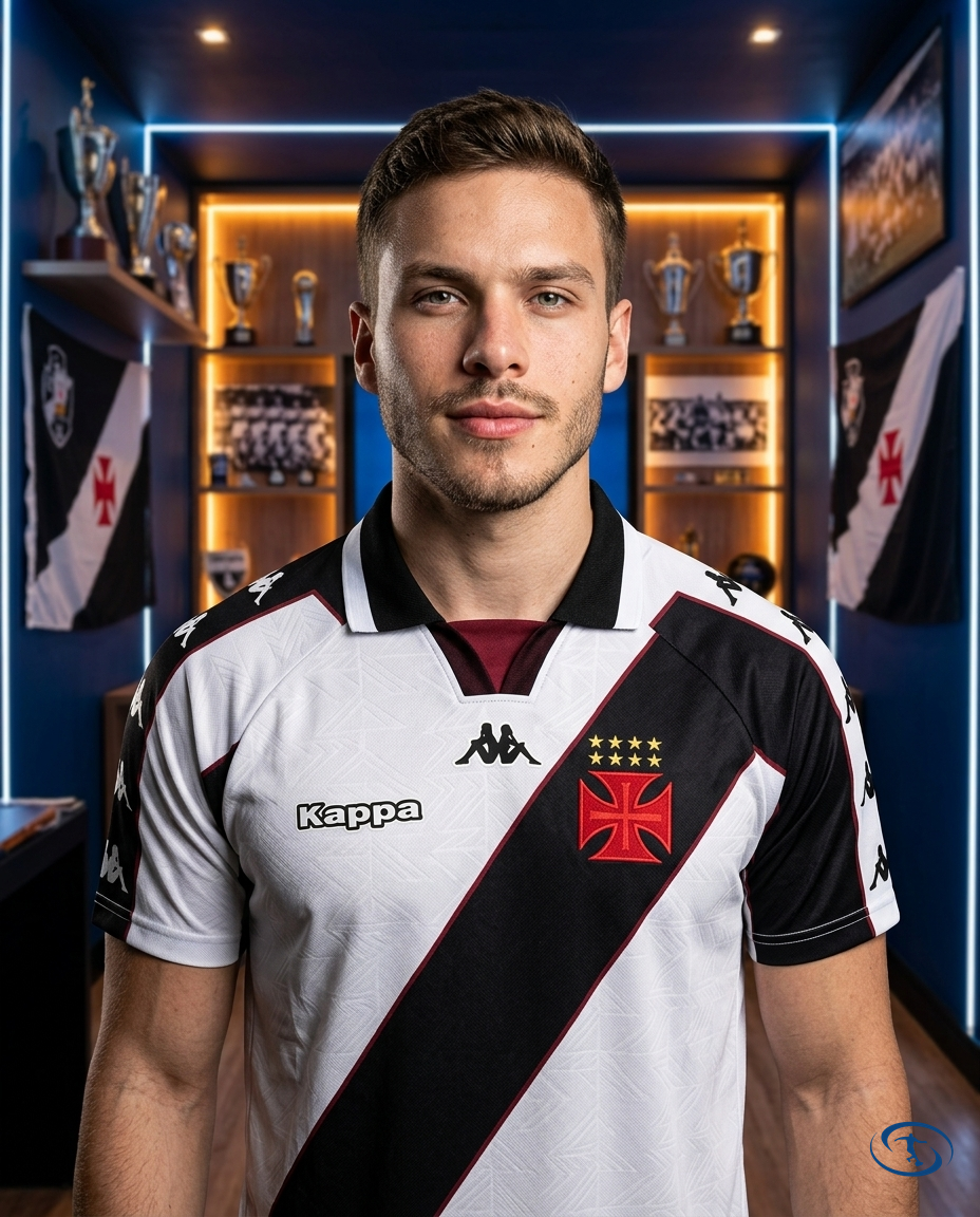 Vasco da Gama Jersey Retro 1997/98 Kappa Men's - White - Badge Close-Up | Sant Sport