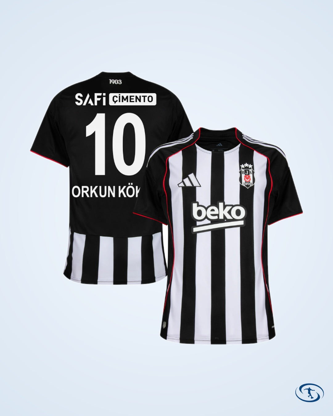 Besiktas Away Player Number Shirt 2025-2026 (Fan Style Printing) - Men's