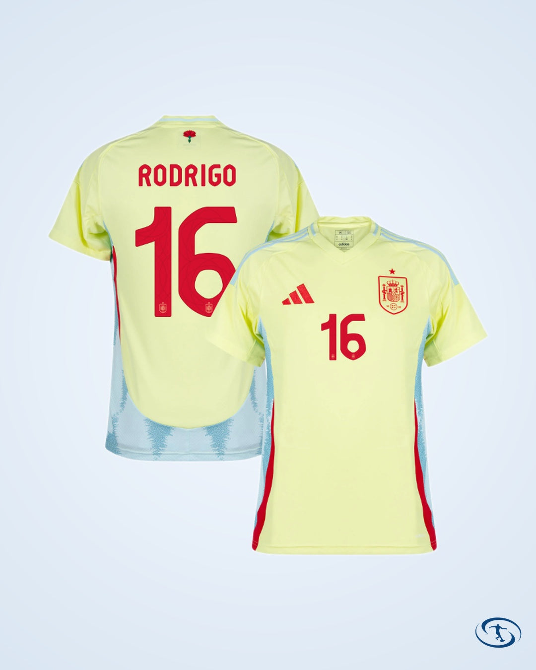 Spain Away Player Number Shirt 2024-2025 Fan Version (Official Printing)