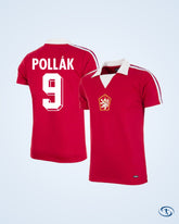 Czechoslovakia Home Pollák 9 Retro Shirt 1976-1977 (Retro Flock Printing) - Men's