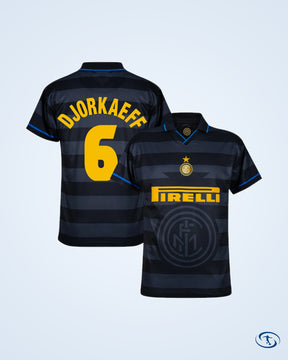 Inter Milan Away Retro Player  Number Shirt 1997-1998 (Retro Flock Printing) - Men's