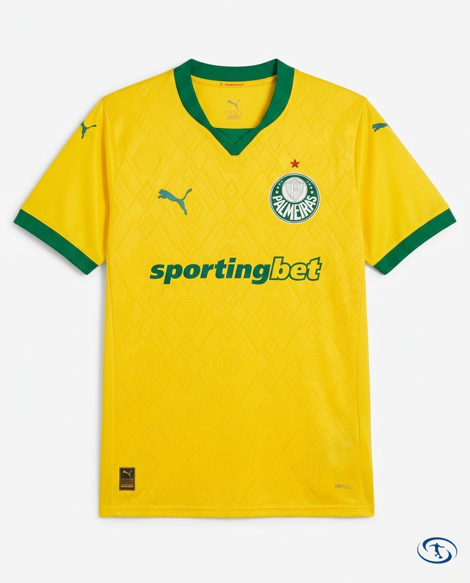 Palmeiras Jersey Third 2025/26 - Player Version Puma Men's - Yellow - Packshot | Sant Sport