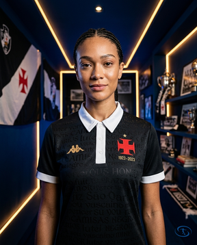 Vasco da Gama Jersey Third 2023/24 - Kappa Women's - Black - Badge Close-Up | Sant Sport