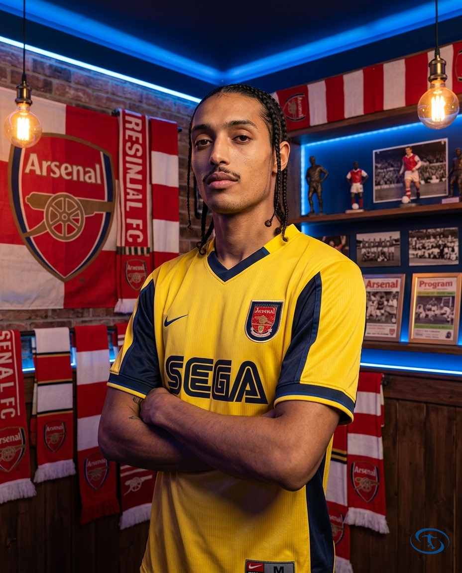 Camisa Arsenal Away Retrô 99/00 Torcedor Adidas Masculina - Amarelo - Side View | Sant Sport