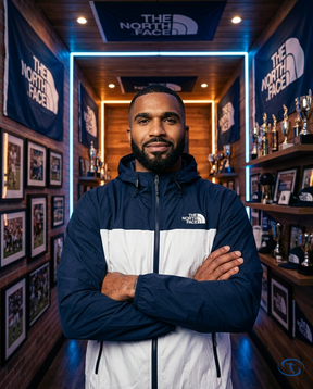 The North Face Men's - Blue e Cinza Windbreaker - Side View | Sant Sport