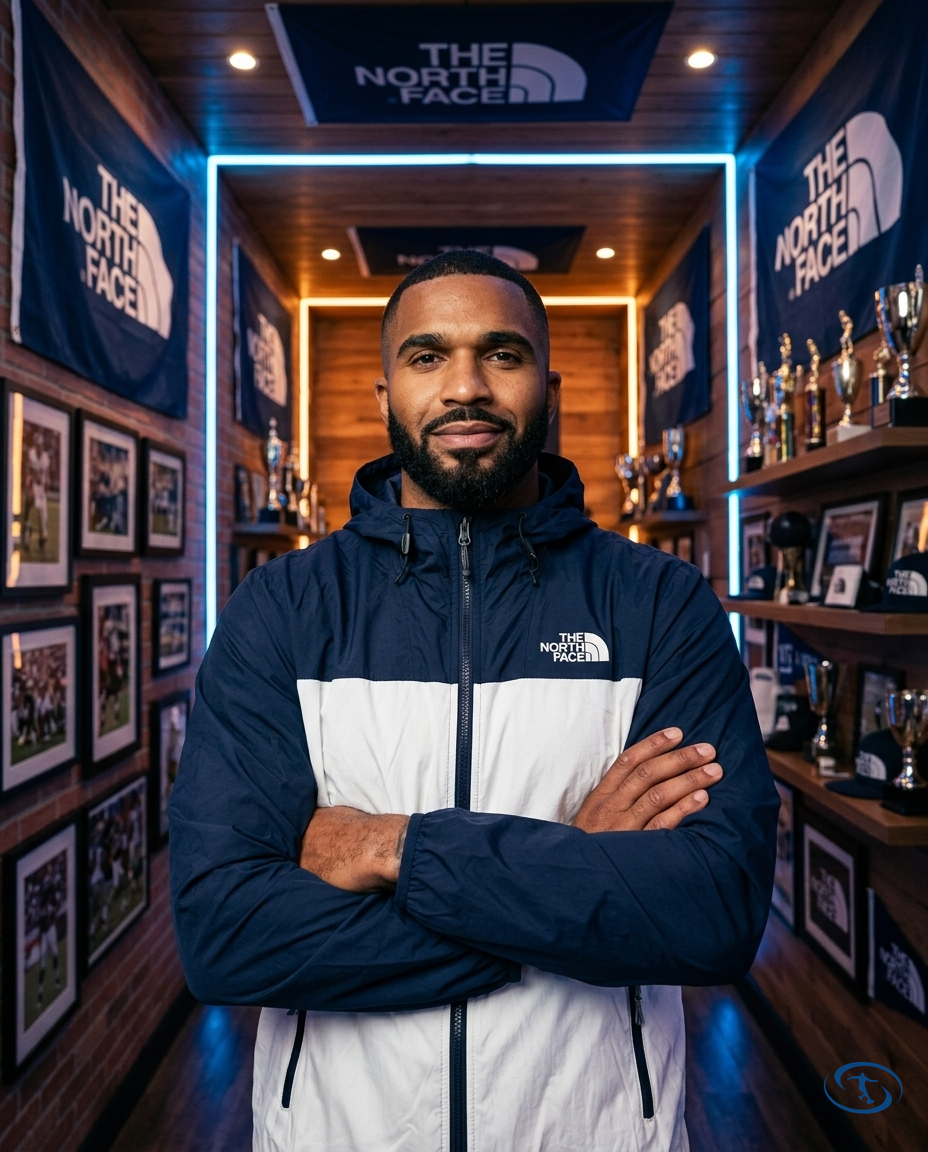 The North Face Men's - Blue e Cinza Windbreaker - Side View | Sant Sport