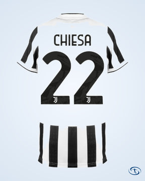 Juventus Home Chiesa 22 Shirt 2021-2022 (Official Printing) - Men's
