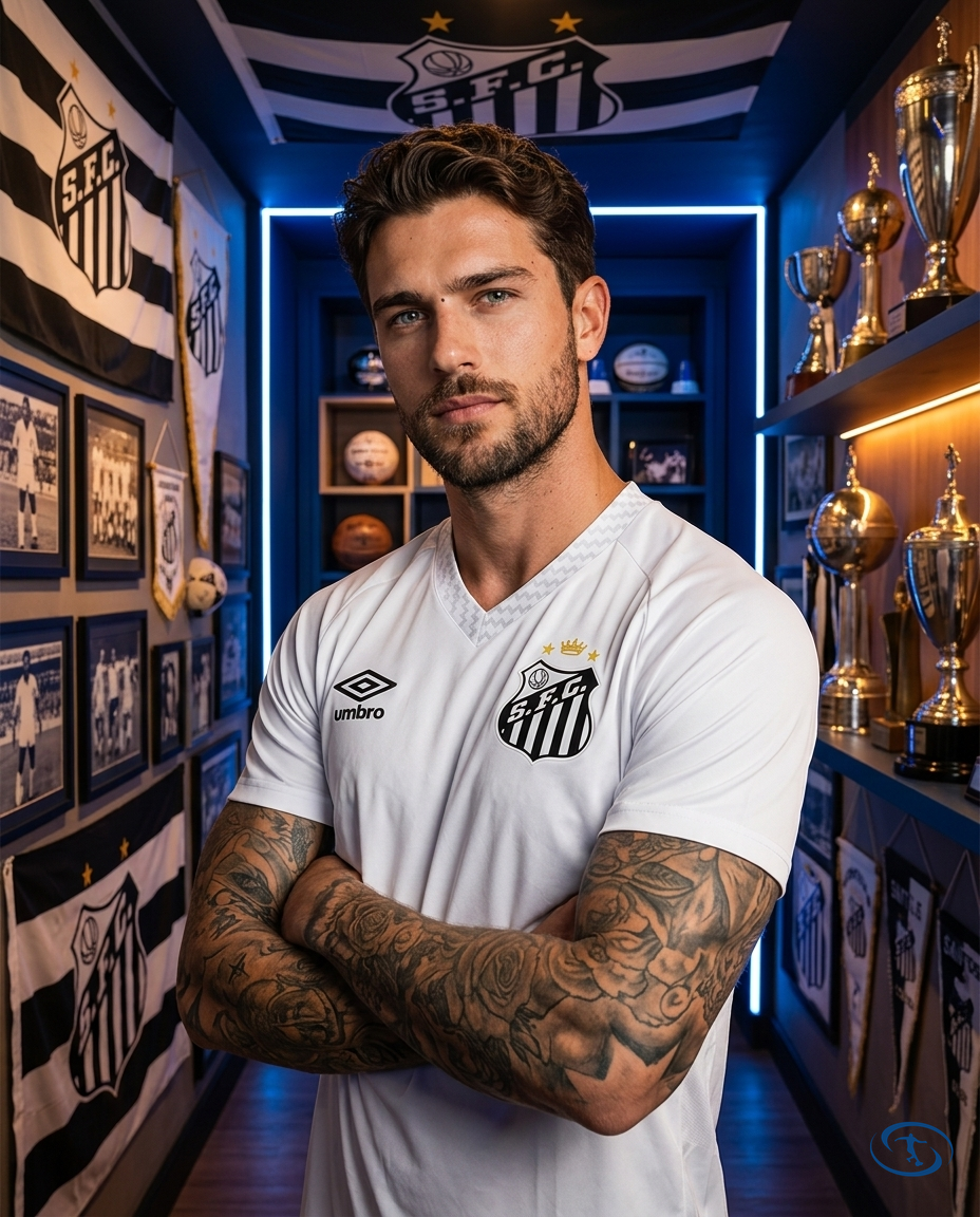 Santos Jersey Home 2025/26 - Umbro Men's - White - Side View | Sant Sport