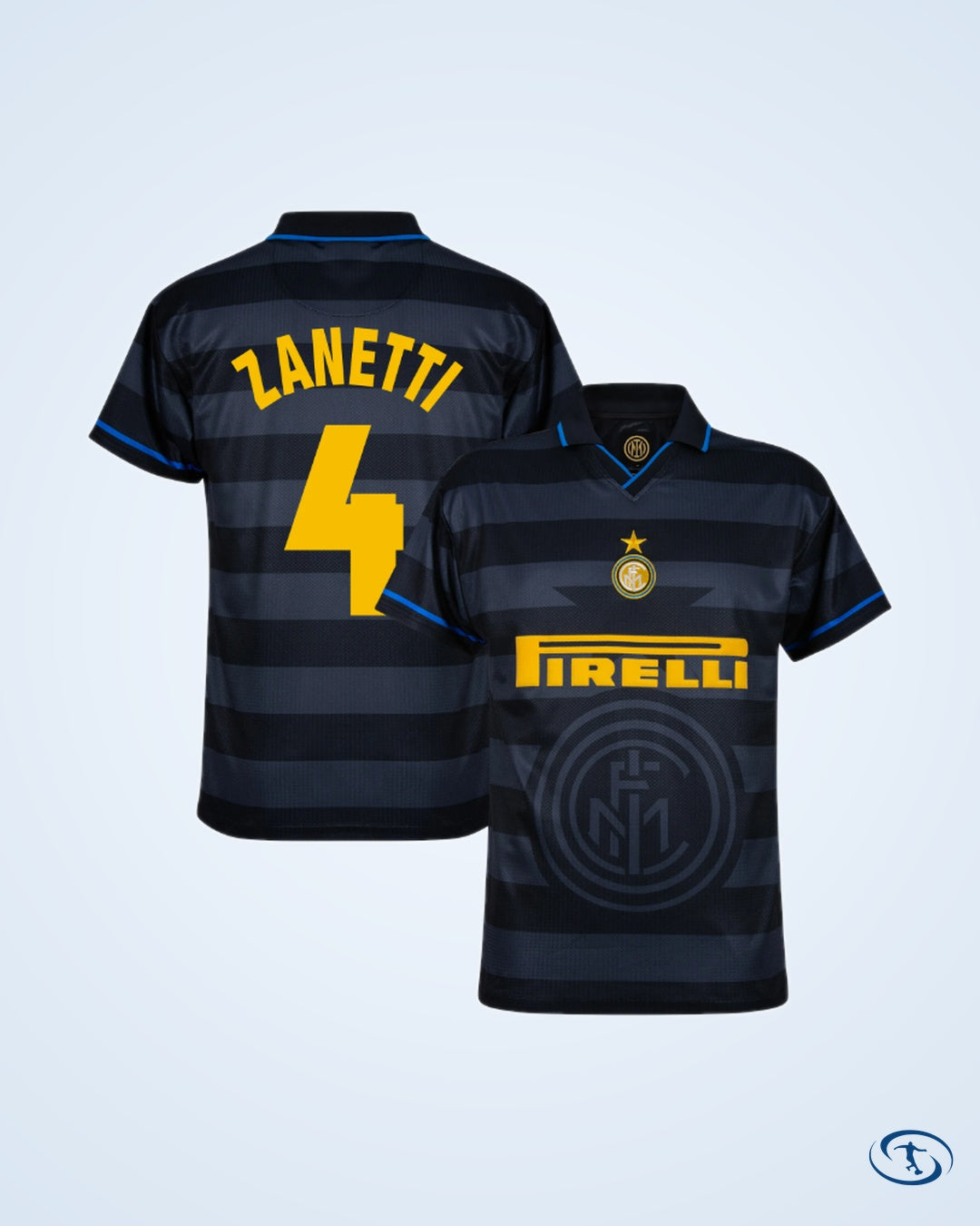 Inter Milan Away Retro Player  Number Shirt 1997-1998 (Retro Flock Printing) - Men's
