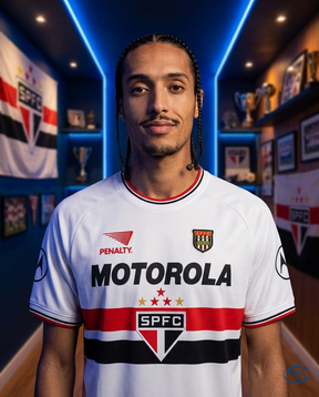 Sao Paulo FC Jersey Retro I 2000/03 Penalty Men's - White - Badge Close-Up | Sant Sport